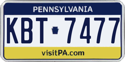 PA license plate KBT7477