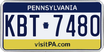 PA license plate KBT7480