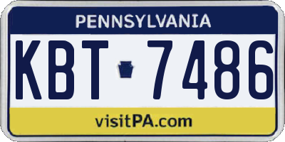PA license plate KBT7486