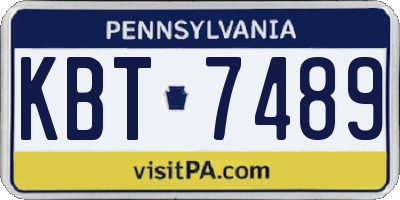 PA license plate KBT7489