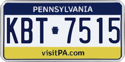 PA license plate KBT7515