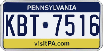 PA license plate KBT7516