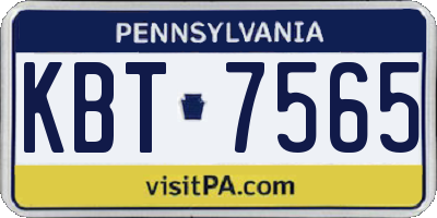 PA license plate KBT7565