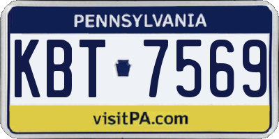 PA license plate KBT7569