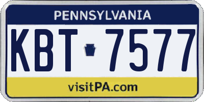 PA license plate KBT7577
