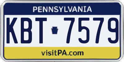PA license plate KBT7579