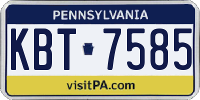 PA license plate KBT7585
