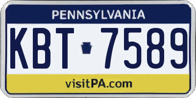 PA license plate KBT7589