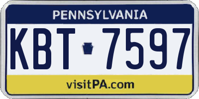 PA license plate KBT7597