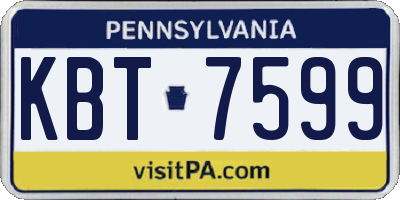 PA license plate KBT7599