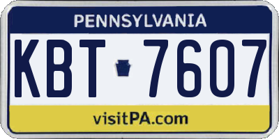 PA license plate KBT7607