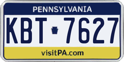 PA license plate KBT7627