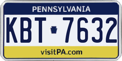 PA license plate KBT7632