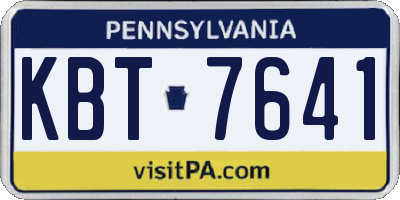 PA license plate KBT7641