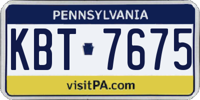 PA license plate KBT7675