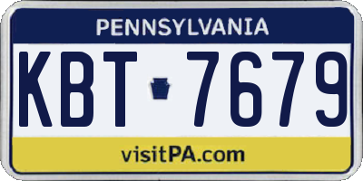 PA license plate KBT7679