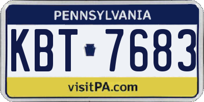 PA license plate KBT7683