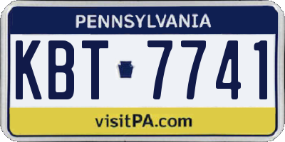PA license plate KBT7741