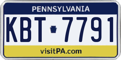 PA license plate KBT7791