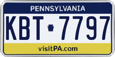 PA license plate KBT7797