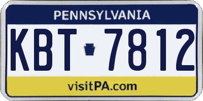 PA license plate KBT7812