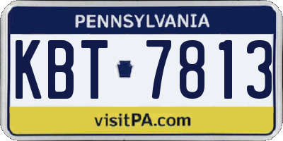 PA license plate KBT7813