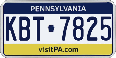PA license plate KBT7825