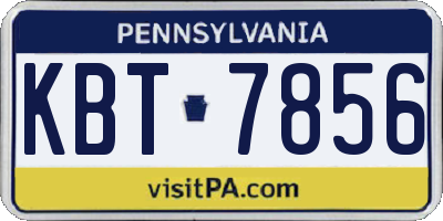 PA license plate KBT7856