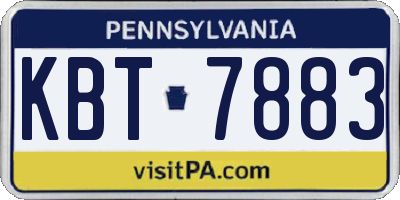 PA license plate KBT7883