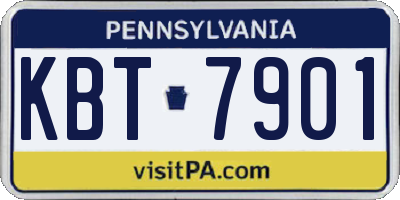 PA license plate KBT7901