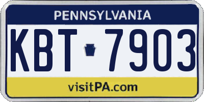 PA license plate KBT7903