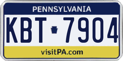 PA license plate KBT7904