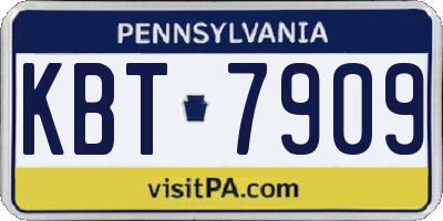 PA license plate KBT7909