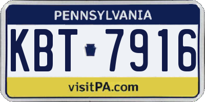 PA license plate KBT7916