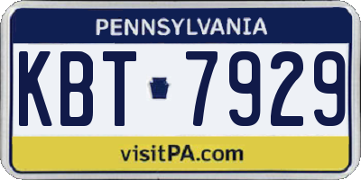 PA license plate KBT7929