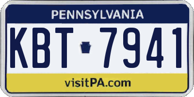 PA license plate KBT7941