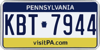 PA license plate KBT7944