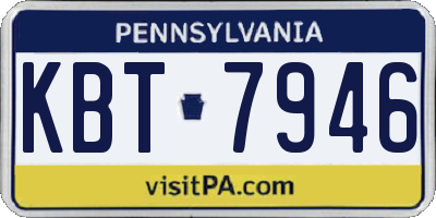 PA license plate KBT7946