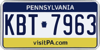 PA license plate KBT7963