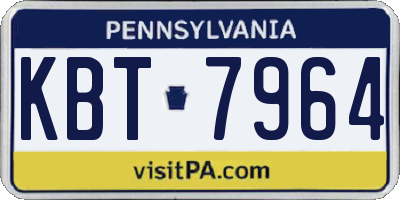 PA license plate KBT7964