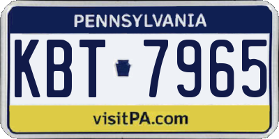 PA license plate KBT7965