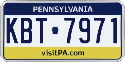 PA license plate KBT7971
