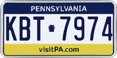 PA license plate KBT7974