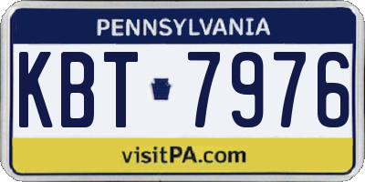 PA license plate KBT7976