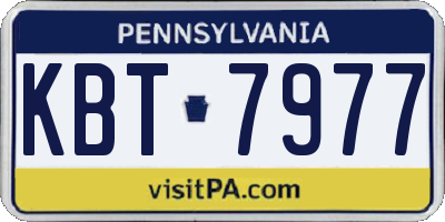 PA license plate KBT7977