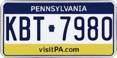 PA license plate KBT7980