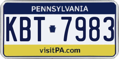 PA license plate KBT7983