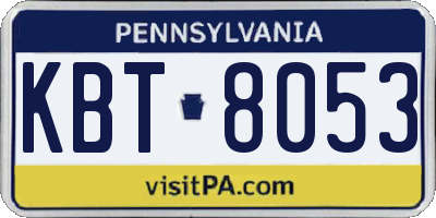 PA license plate KBT8053