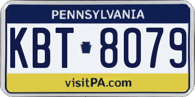 PA license plate KBT8079