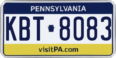 PA license plate KBT8083